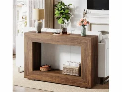 Mesa de Consola de Entrada, 120 x 30 x 83,5 cm, Mesa Auxiliar, Marrón Rústico^Tribesigns New