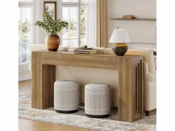 Mesa de consola rectangular de 160 cm de largo, mesa de entrada rectangular detrás del sofá^Tribesigns Outlet