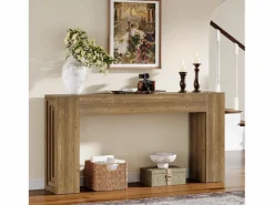 Mesa de consola rectangular de 160 cm de largo, mesa de entrada rectangular detrás del sofá^Tribesigns Outlet