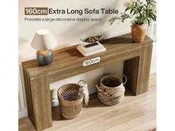 Mesa de consola rectangular de 160 cm de largo, mesa de entrada rectangular detrás del sofá^Tribesigns Outlet