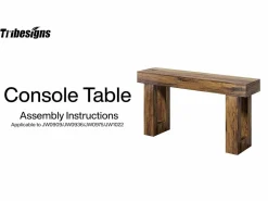 Tribesigns Consola|Mesa de consola rectangular de 160 cm de largo, mesa baja detrás del sofá, mesa de estilo rústico para la entrada, el pasillo, el salón (marrón rústico)