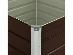 Clicnbuy Jardinera|Mesa de cultivo de acero galvanizado marrón 100x100x77 cm