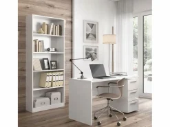 Loungitude Mesa de despacho con 3 cajones Theon Blanco New