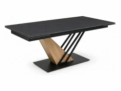 MSO Mesa Extensible|Mesa De Comedor|Mesa de diseño extensible Viro 180-240cm efecto metal y mármol