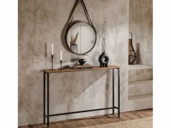 Mesa de Entrada Recibidor Mesa de Consola MDF y Hierro 120 x 80 x 20 cm FSB19-XL-N ES^Sobuy