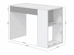 Mesa de escritorio Adam Blanco Artik (Blanco Mate) - Antracita^duehome Hot