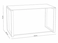 duehome Consola Escritorio|Mesa de escritorio Benetto XL Metal cromado
