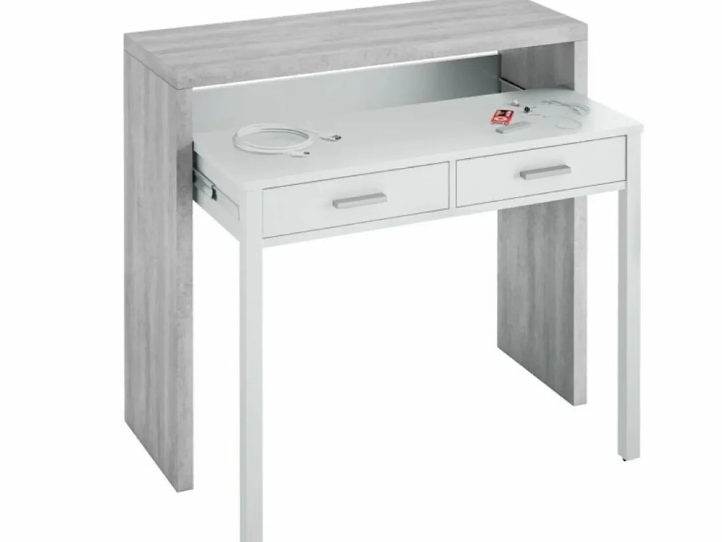 Loungitude Mesa de escritorio extensible Tyrion Blanco Online