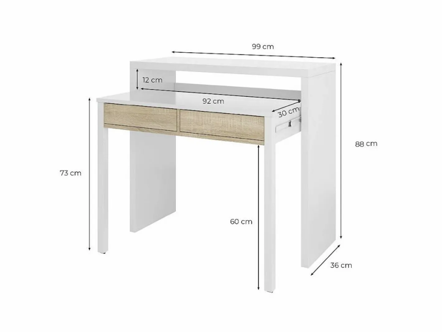 Loungitude Mesa de escritorio extensible Tyrion Blanco Online