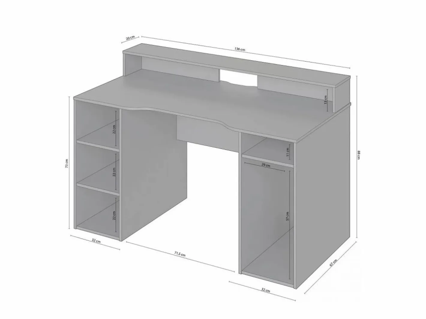 duehome Consola Escritorio|Mesa de escritorio Galax Antracita
