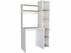 TuHome Mesa De Ordenador|Mesa de Escritorio Heinrich, con estantes 163.1 CM A X 98.5 CM An X 42.3 CM P. / Duna
