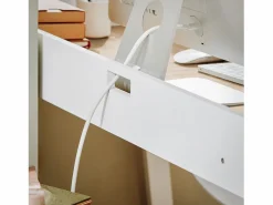 Mesa de Escritorio, Mesa de Ordenador con un Estante,Color Blanco, L 125 x H 80 cm FWT41-WN ES^Sobuy Best