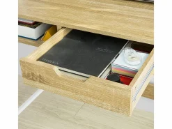 Sobuy Mesa De Ordenador|Mesa de Escritorio Mesa de Ordenador con 2 cajones y 1 Estante L81 cm x P50cm x H100cm FWT63-N ES