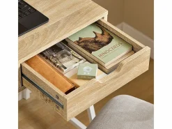 Sobuy Mesa De Ordenador|Mesa de Escritorio Mesa de Ordenador con 2 cajones y 1 Estante L81 cm x P50cm x H100cm FWT63-N ES