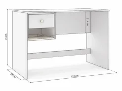 Mesa de escritorio Misty Breeze Blanco - Oak Soft^duehome Discount