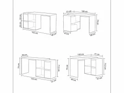Mesa de escritorio multiposición Spacio Blanco Artik (Blanco Mate)^duehome Online