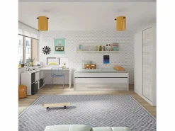 duehome Consola Escritorio|Mesa de escritorio multiposición en blanco mate 136x139 cm Move Blanco Artik (Blanco Mate)