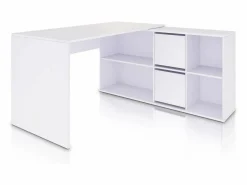 duehome Consola Escritorio|Mesa de escritorio multiposición en blanco mate 136x139 cm Move Blanco Artik (Blanco Mate)