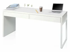 duehome Mesa De Ordenador|Mesa de escritorio Roxy Blanco Artik (Blanco Mate)