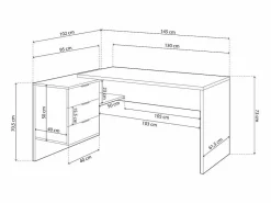 Mesa de escritorio Work Blanco Artik (Blanco Mate) - Roble Canadian^duehome Hot