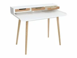 Mesa de Estudio - Escritorio con Encimera MDF Lacado en Mate y Patas de Pino Macizo – 120x60x90 cm^ Online