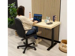 duehome Mesa de estudio elevable Motion 140 Negro - Roble Marru00f3n Online