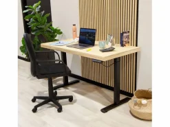 duehome Mesa de estudio elevable Motion 140 Negro - Roble Marru00f3n Online