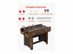 Billar|Mesa de Hockey de Aire SucceBuy 3 en 1 de 137 cm con Ping Pong para el Hogar y la Oficina
