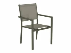 Mesa de jardín de aluminio, 8 sillas de textileno verde kaki^Sweeek Discount