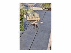 Paris Garden Comedores De Jardín|Mesa de jardín de aluminio y tapa de HPL efecto piedra
