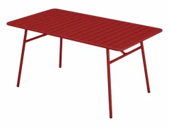 MYLIA Mesa de jardín de metal - L.160 cm - - MIRMANDE de Rojo