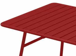 MYLIA Mesa de jardín de metal - L.160 cm - - MIRMANDE de Rojo