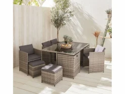 Sweeek Comedores De Jardín|Mesa de jardín de resina de 10 plazas varios tonos de es