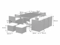 Sweeek Comedores De Jardín|Mesa de jardín de resina de 10 plazas varios tonos de es