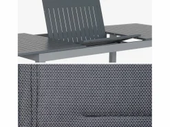 Mesa de jardín extensible de aluminio con 8 sillas gris^Sweeek Discount