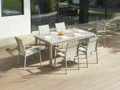 MYLIA Mesa de jardín extensible alu L.180/240cm - - NAURU de Topo New