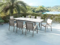 MYLIA Mesa de jardín extensible alu L.180/240cm - - NAURU de Topo New