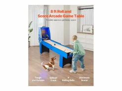 Mesa de Juegos Arcade SucceBuy, Roll & Score 2,4 m, Contador Electrónico, Sala de Juegos Familiar^ Hot