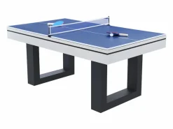 Mesa de juegos multijugador 3 en 1 billar y ping-pong en madera blanca DENVER^Concept-Usine Discount