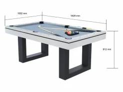 Mesa de juegos multijugador 3 en 1 billar y ping-pong en madera blanca DENVER^Concept-Usine Discount