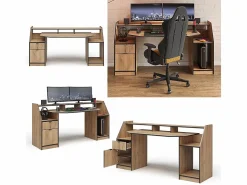 Vicco Mesa de juegos roble dorado 179.8x65.5x90.6 joel Color natural oscuro Sale