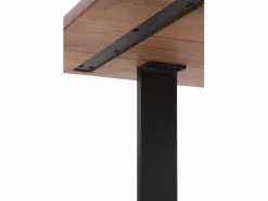 Mesa de madera maciza de acacia 140x80 con patas metálicas negras^