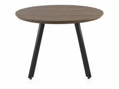 Mesa de melamina con efecto madera de roble con patas metal 110 diámetro Marru00f3n New