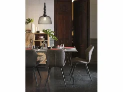 Mesa De Comedor|Mesa de melamina efecto cemento con patas metal 160x90