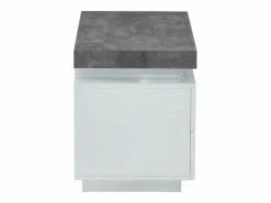 Vente-unique Mesita De Noche|Mesa de noche 2 cajones de MDF lacado blanco y cemento. HALO II
