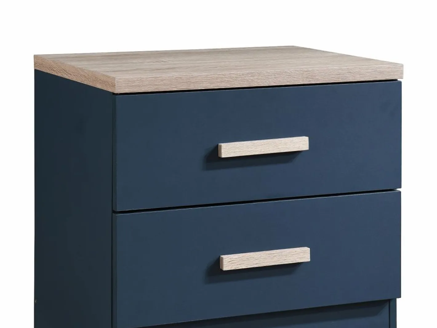 Mesa de noche con 2 cajones color azul y natural - SKAIDO^Vente-unique Sale