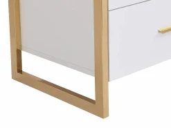 Vente-unique Mesita De Noche|Mesa de noche con 2 cajones de MDF lacado y dorado - OMBRELIA de Pascal Morabito