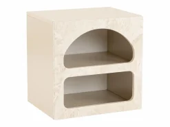 Vente-unique Mesita De Noche|Mesa de noche con almacenamiento - efecto mármol - LUELA