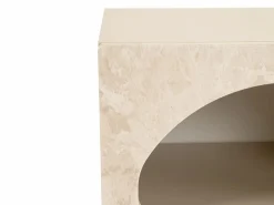 Vente-unique Mesita De Noche|Mesa de noche con almacenamiento - efecto mármol - LUELA