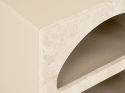 Vente-unique Mesita De Noche|Mesa de noche con almacenamiento - efecto mármol - LUELA